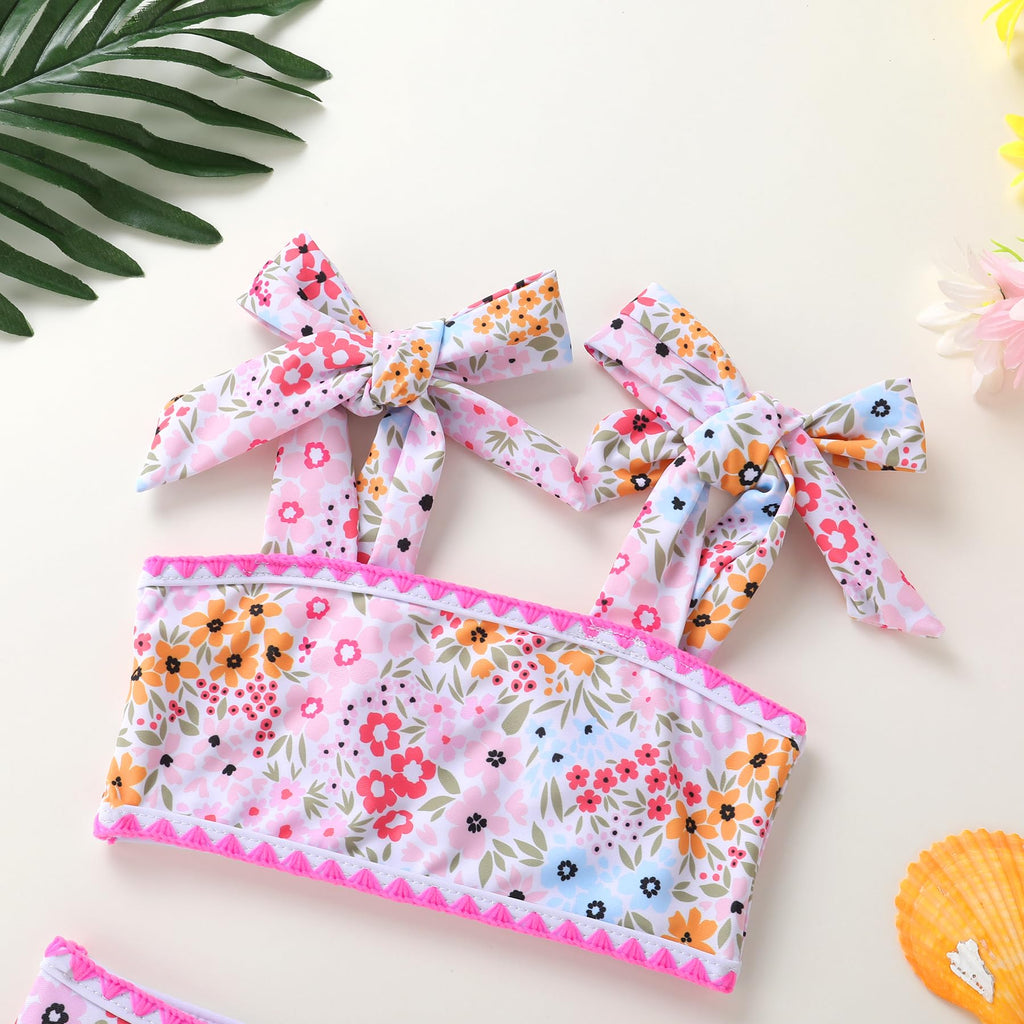 YOUNGER TREE Toddler Girls Two Pieces Swimsuit Color Block Stripe Swimwear Summer Beach Bathing Suit