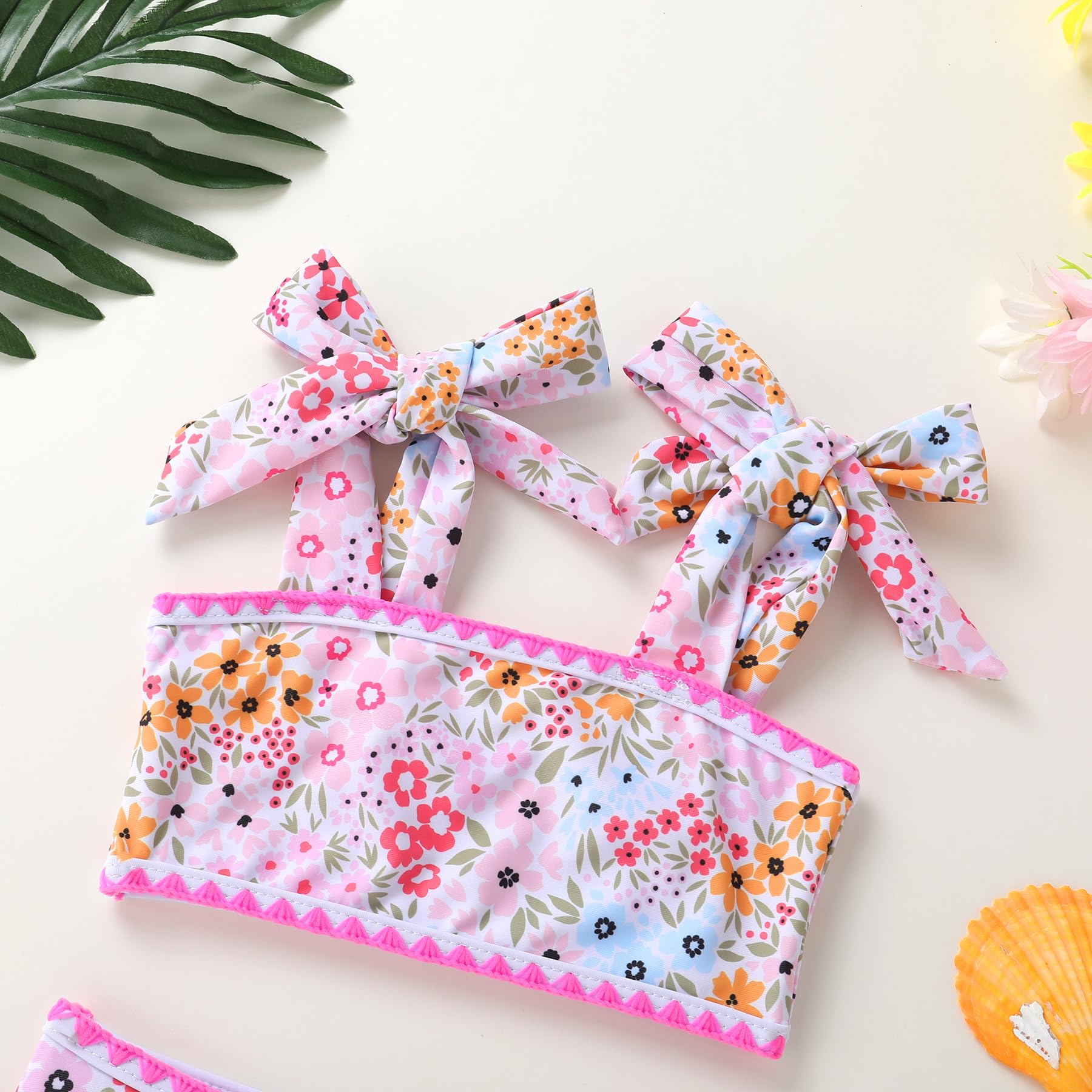 YOUNGER TREE Toddler Girls Two Pieces Swimsuit Color Block Stripe Swimwear Summer Beach Bathing Suit