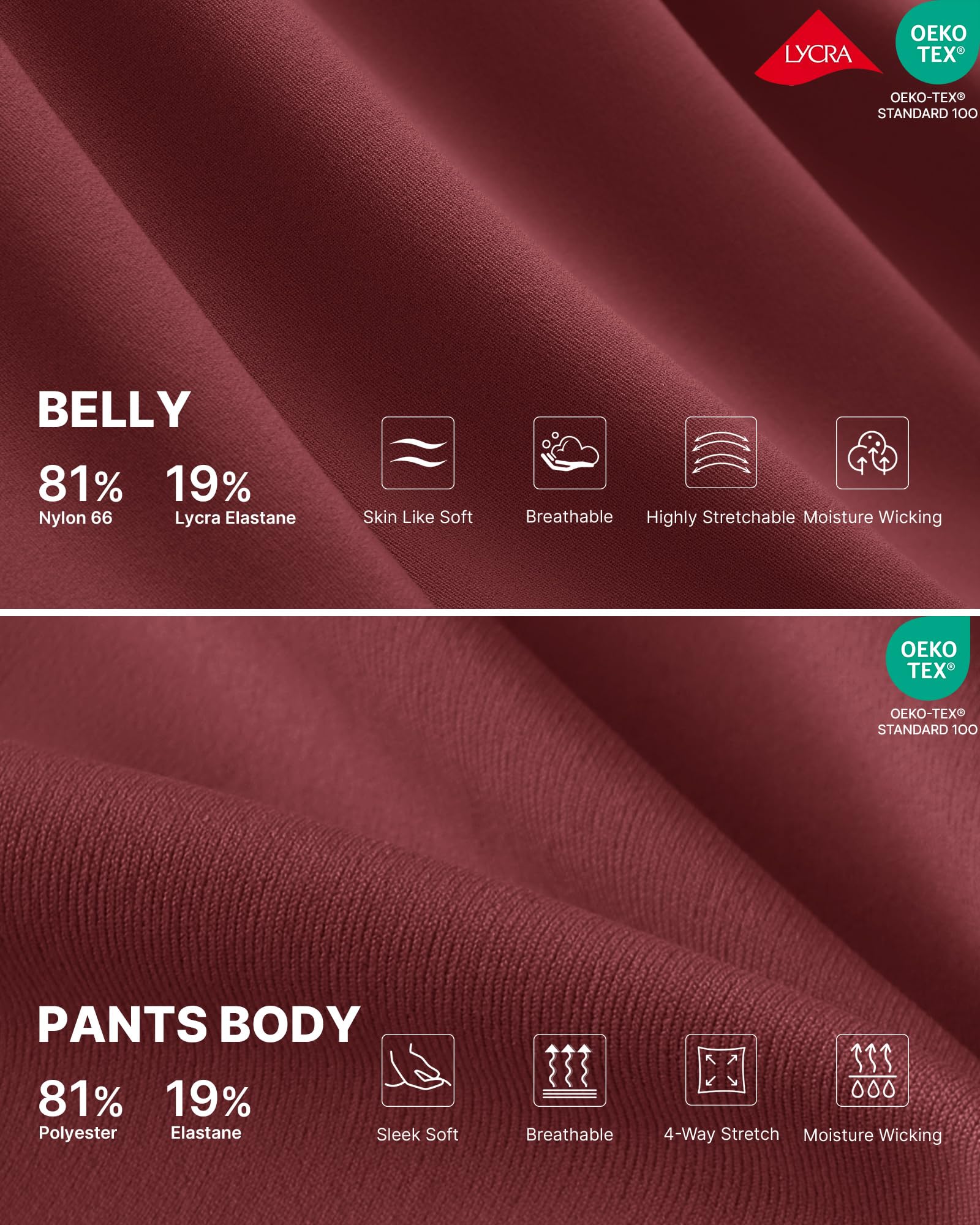 G4Free Maternity Lounge Pants Yoga Wide Leg,Dark Burgundy,XXL,Petite