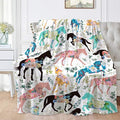 Colorful Floral Horse Blanket for Adults,Flowers Animals Throw Blanket for Girls Boys Lightweight Cute Horse Soft Cozy Flannel Blanket for Kids 90 * 120 Inches