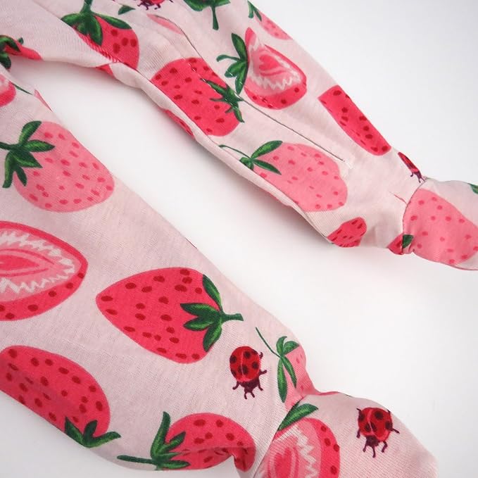 HonestBaby Sleep and Play Footed Pajamas One-Piece Sleeper Jumpsuit Zip-Front PJs 100% Organic Cotton for Baby Girls