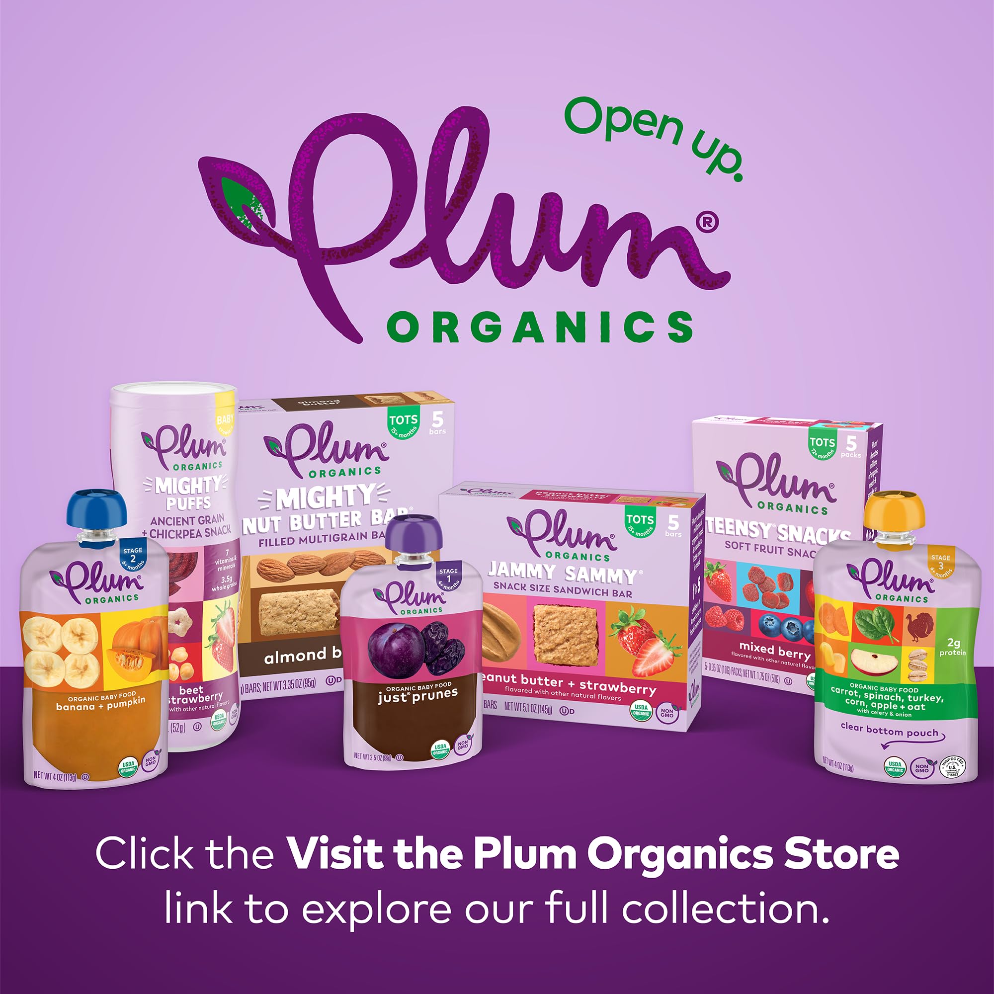 Plum Organics Variety Pack, 12+ Months Mighty 4 Food Group Blend, 8 Pack