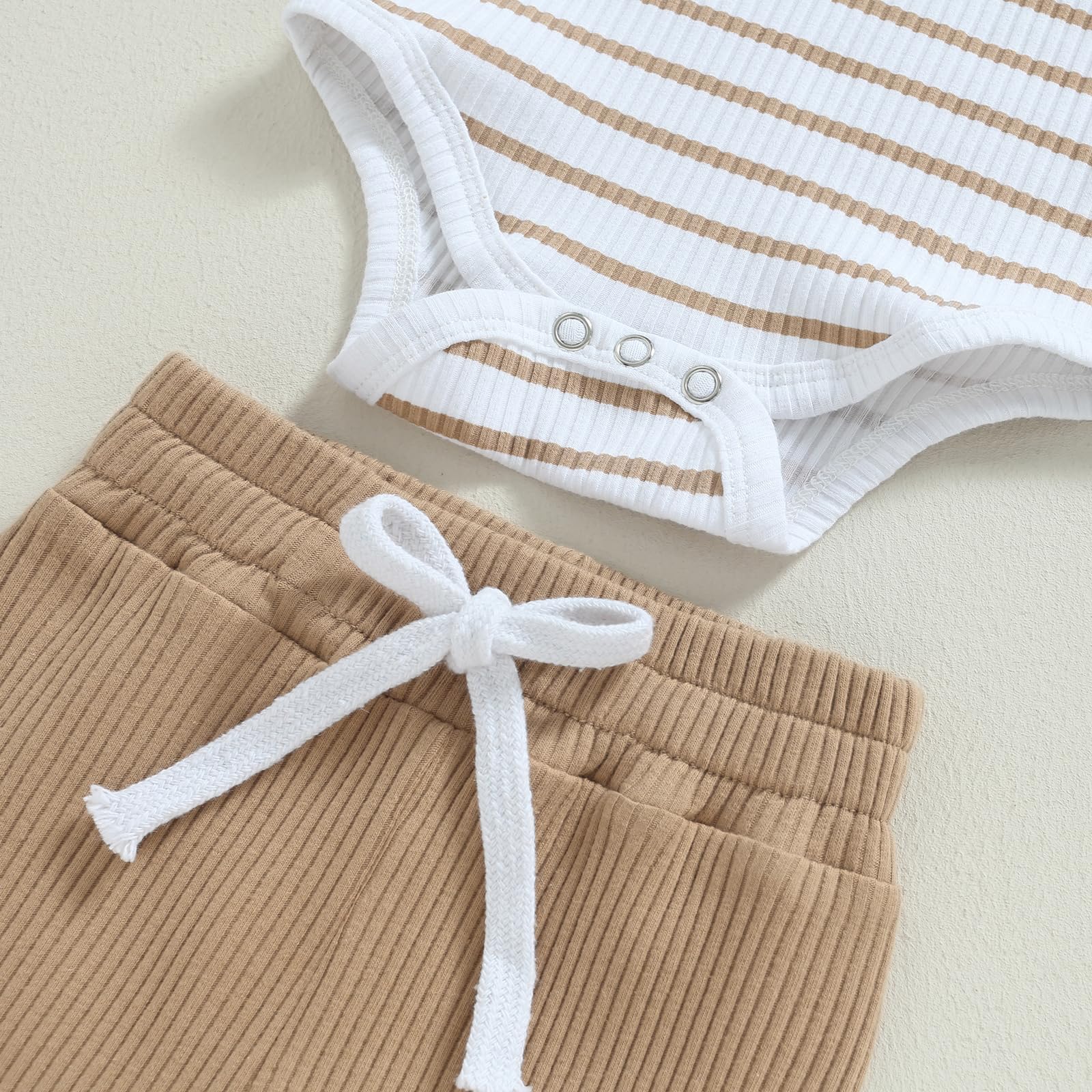 MA&BABY Newborn Baby Boy Clothes Ribbed Knit Long Sleeve Romper Pants Set