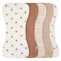 Gerber Baby Unisex Burp Cloths 5-Pack, Rust Tan, Size 10.5" x 21"
