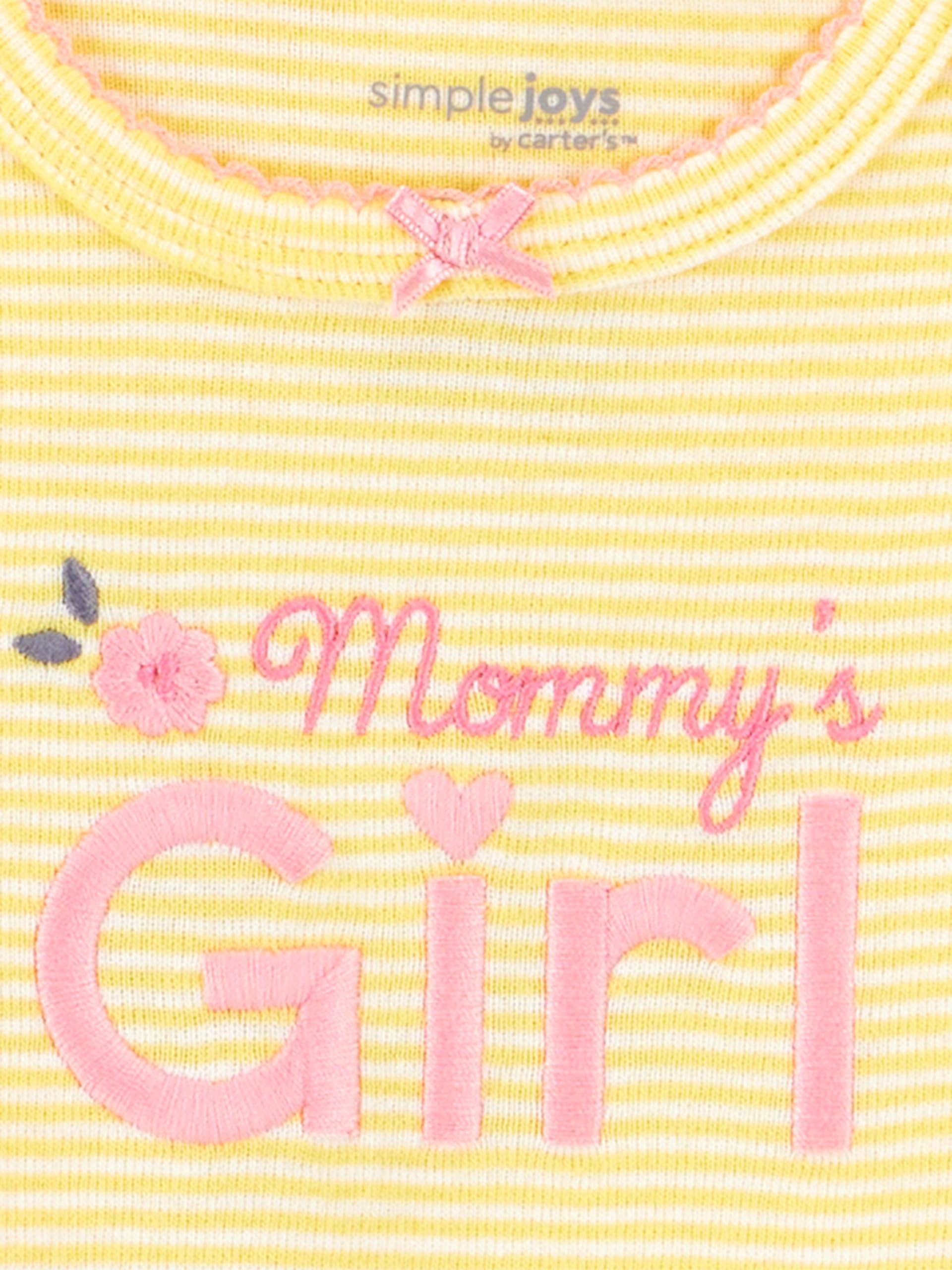 Simple Joys by Carter's Baby Girls' Short-sleeve Bodysuit, Pack of 6, Pink/Yellow, 3-6 Months