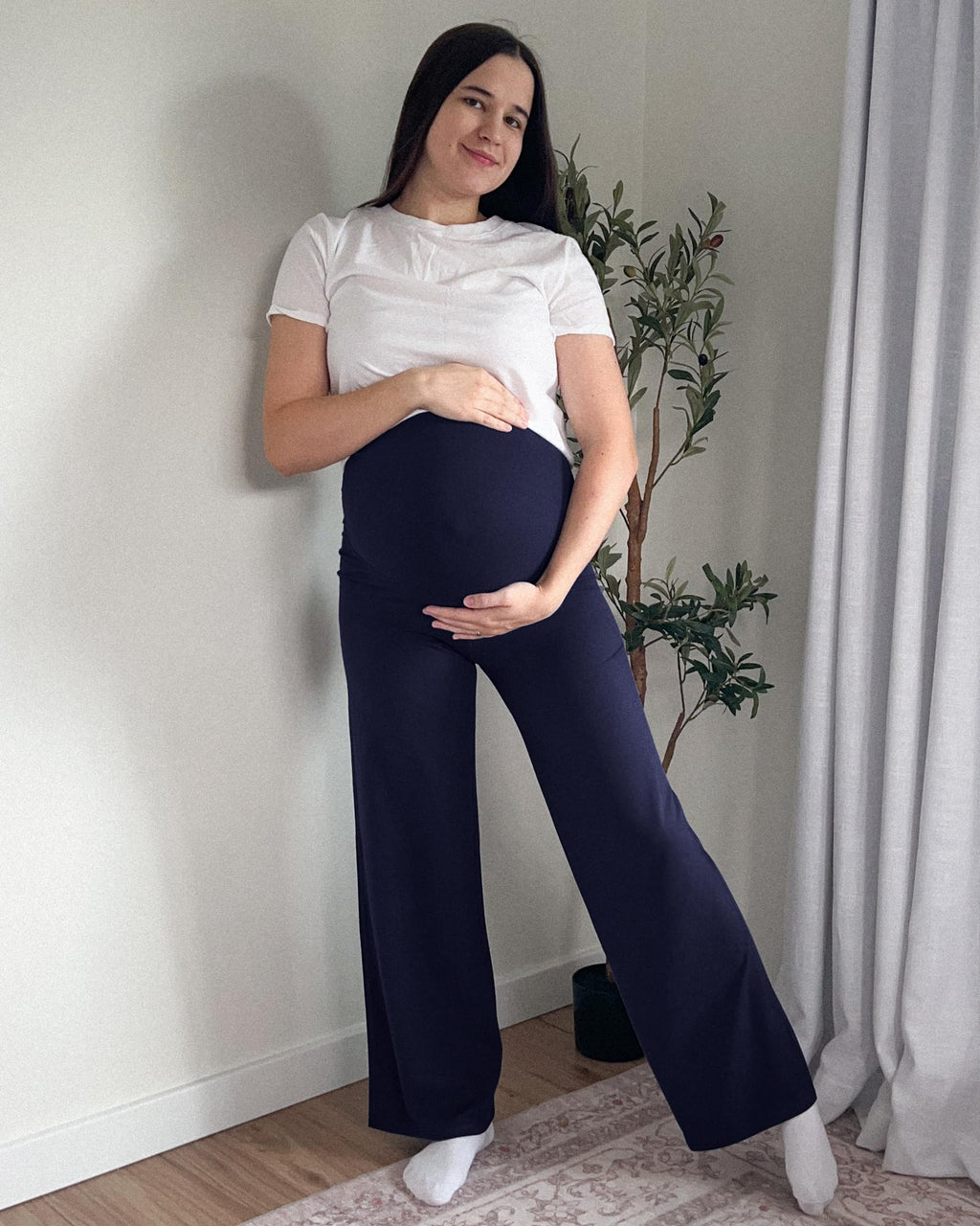 G4Free Maternity Clothes Work Pregnancy Pants for Yoga,Royal Blue,XL,Tall
