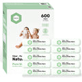 Parasol Clean+Pure Natural Baby Wipes, 600 Count (10 Packs of 60)