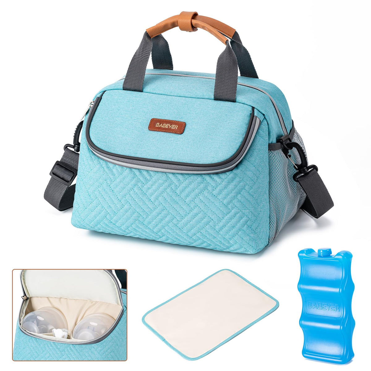 Breastmilk Cooler Breast Pump Bag with Ice Pack Fits 6 Bottles Up to 9 Oz
