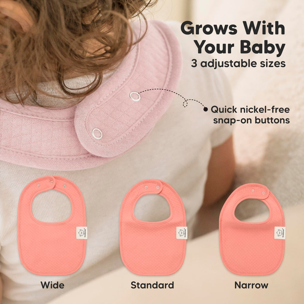KeaBabies 8-Pack Baby Bibs for Drooling and Teething, Soft (Muted Pastel)