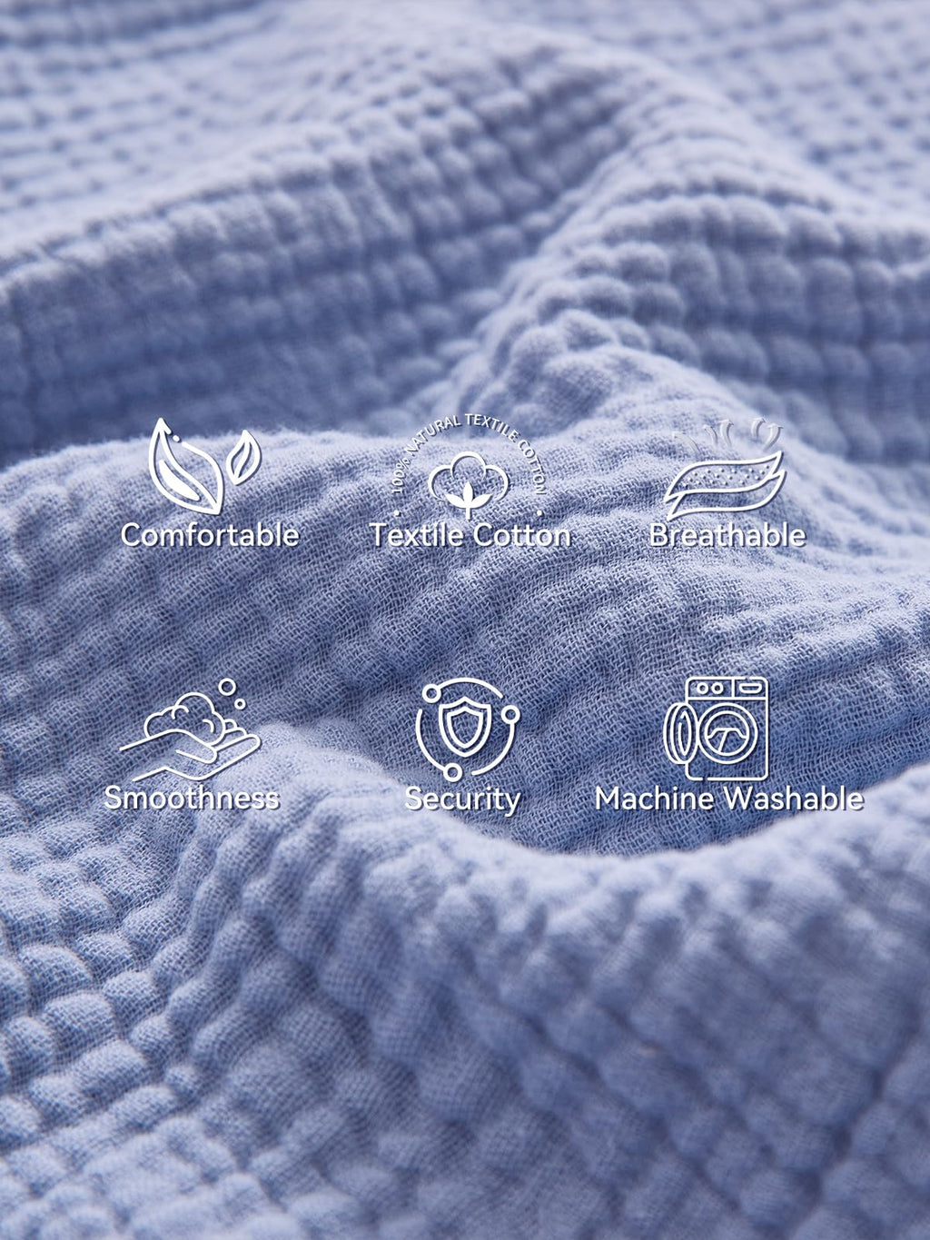 TILLYOU Muslin Toddler Pillowcase 2 Pack, 13x18 Soft Travel Cotton Pillow Case Kids for Boys and Girls, Blue Flower