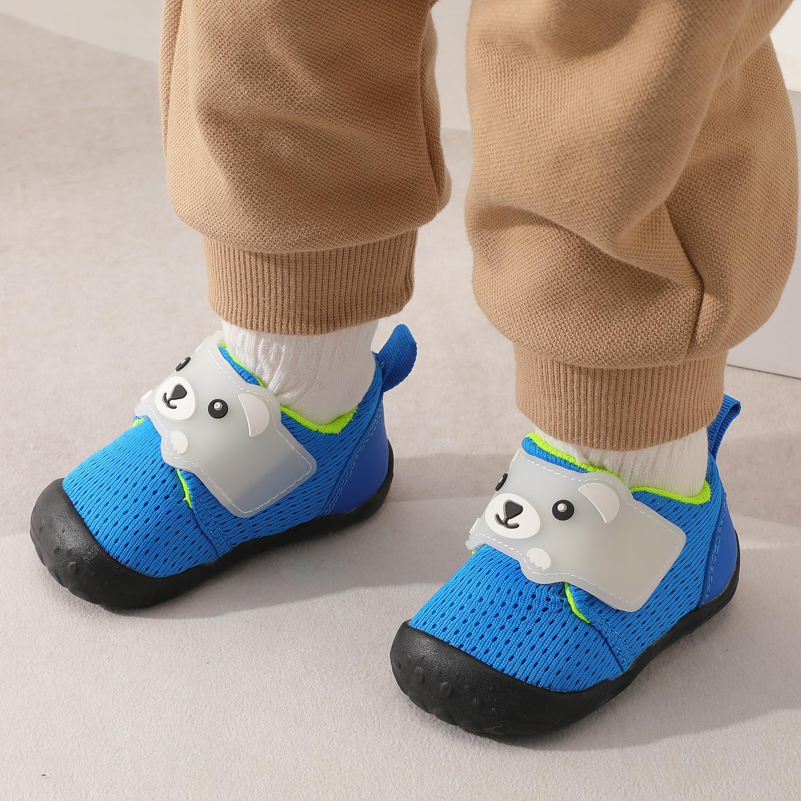 FEETCITY Baby Walking Shoes Girls Boys Infant Shoes Newborn Crib Shoe Wide Toddler Barefoot Shoe Slip On Baby Sneakers 0-6 Months Blue