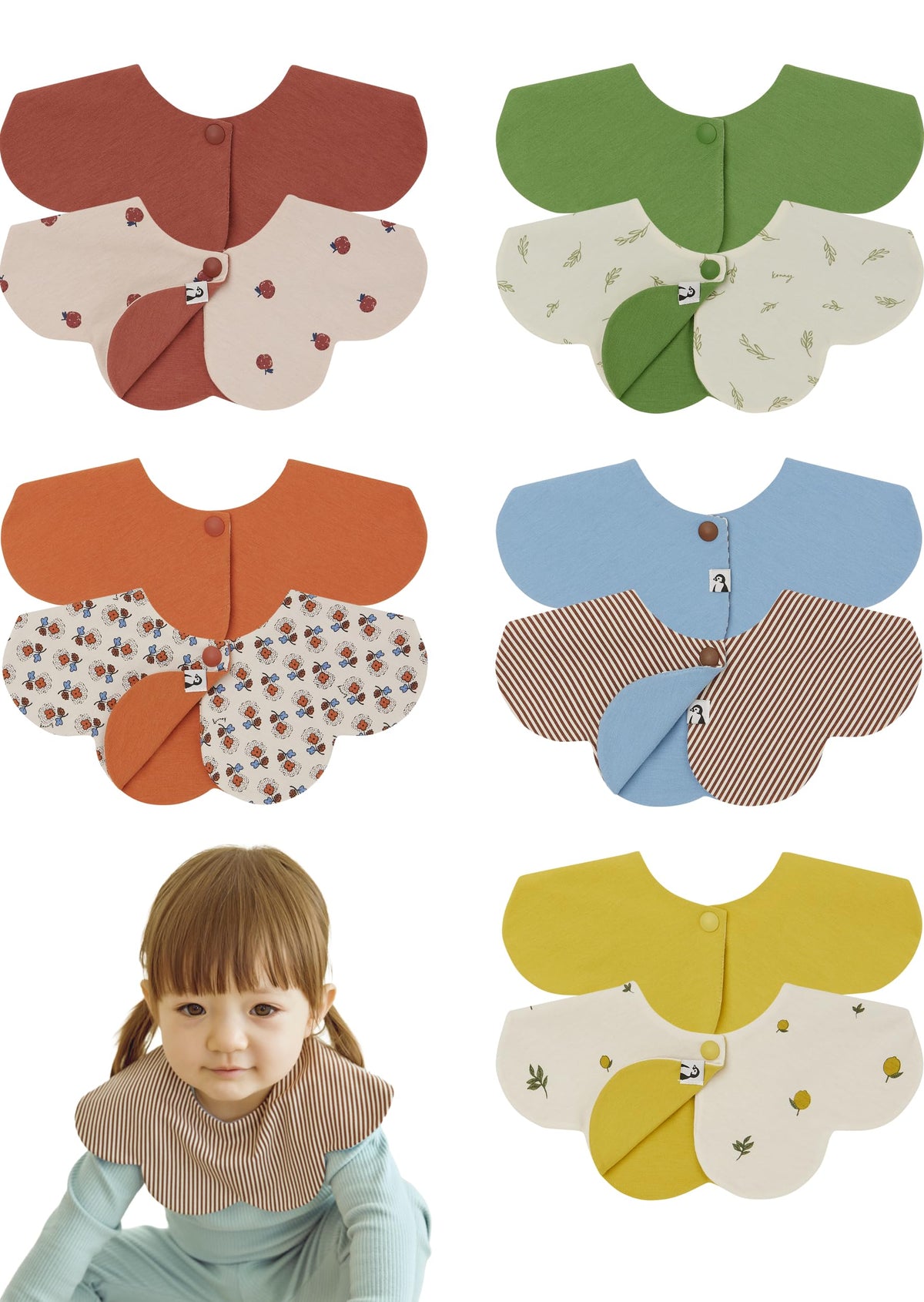 Konny Baby Bibs for Drooling Baby Boys and Girls, Super Absorbent Quick Dry