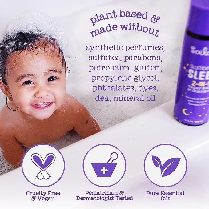 Oilogic Slumber & Sleep Bath Baby Essentials Gift Set - Includes All Over Wash, Calming Cream, Sleep Spray & Roll-On Essential Oils - Pediatrician-Tested Sleep, Comfort & Wellness Blends for Babies