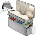 Breastmilk Cooler Bag with 6 Ice Pack, Wearable Breast Pump Bag Compatible with Willow, Elvie, Medela & Momcozy M5/S12 Pro Pumps & Accessories for Work, Travel and Family Use Grey