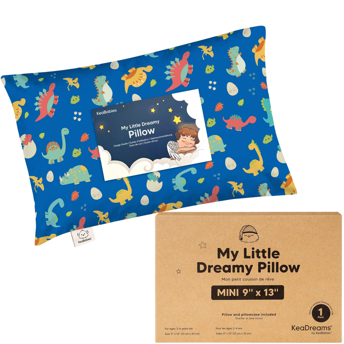 Mini Toddler Pillow with Pillowcase, 9x13 My Dreamy Pillow, Jungle Green