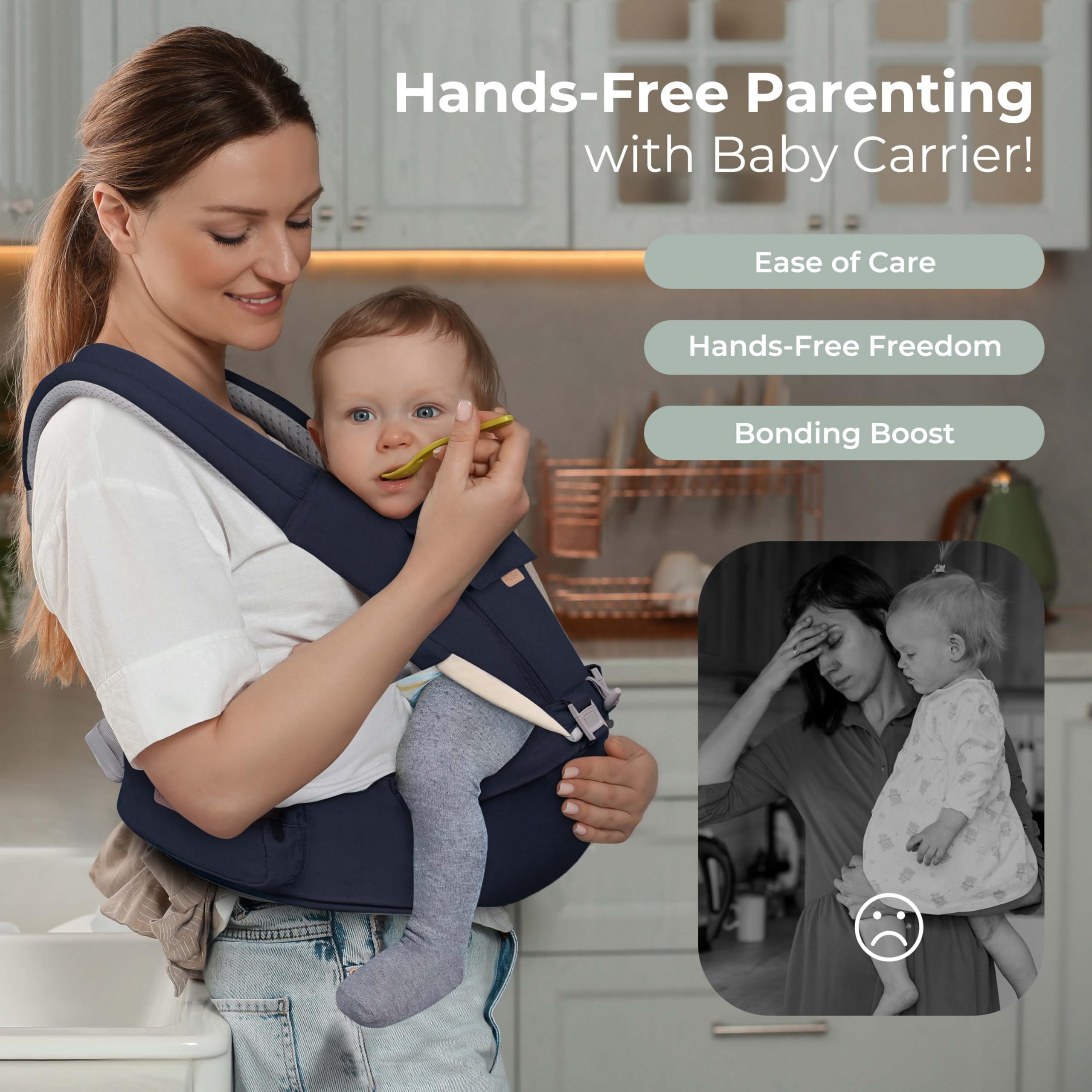 FRUITEAM Safety-Certified Baby Carrier with Hip Seat Newborn to Toddler