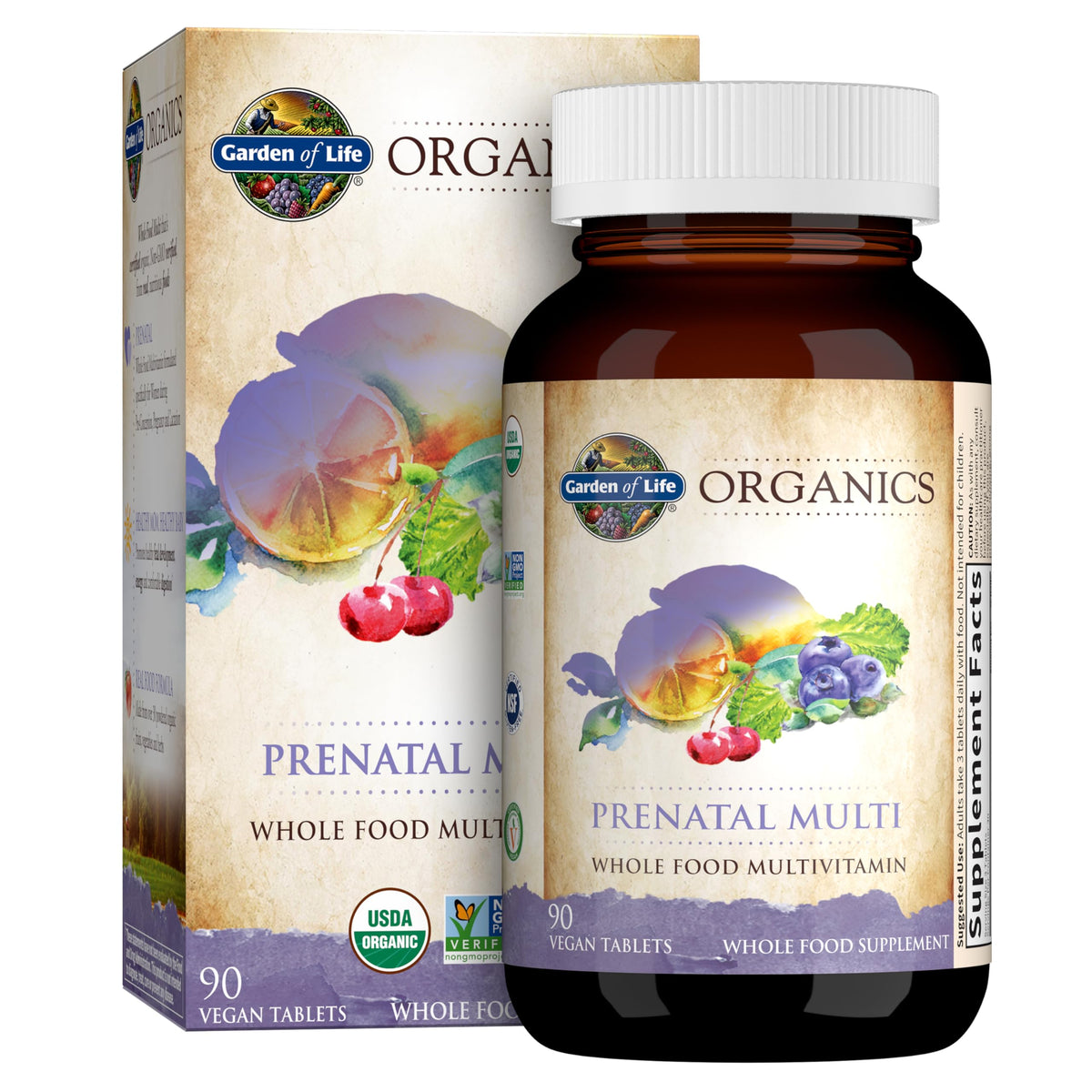 Garden of Life Organics Prenatal Multivitamin, Non-GMO, Vegan, 60 Servings