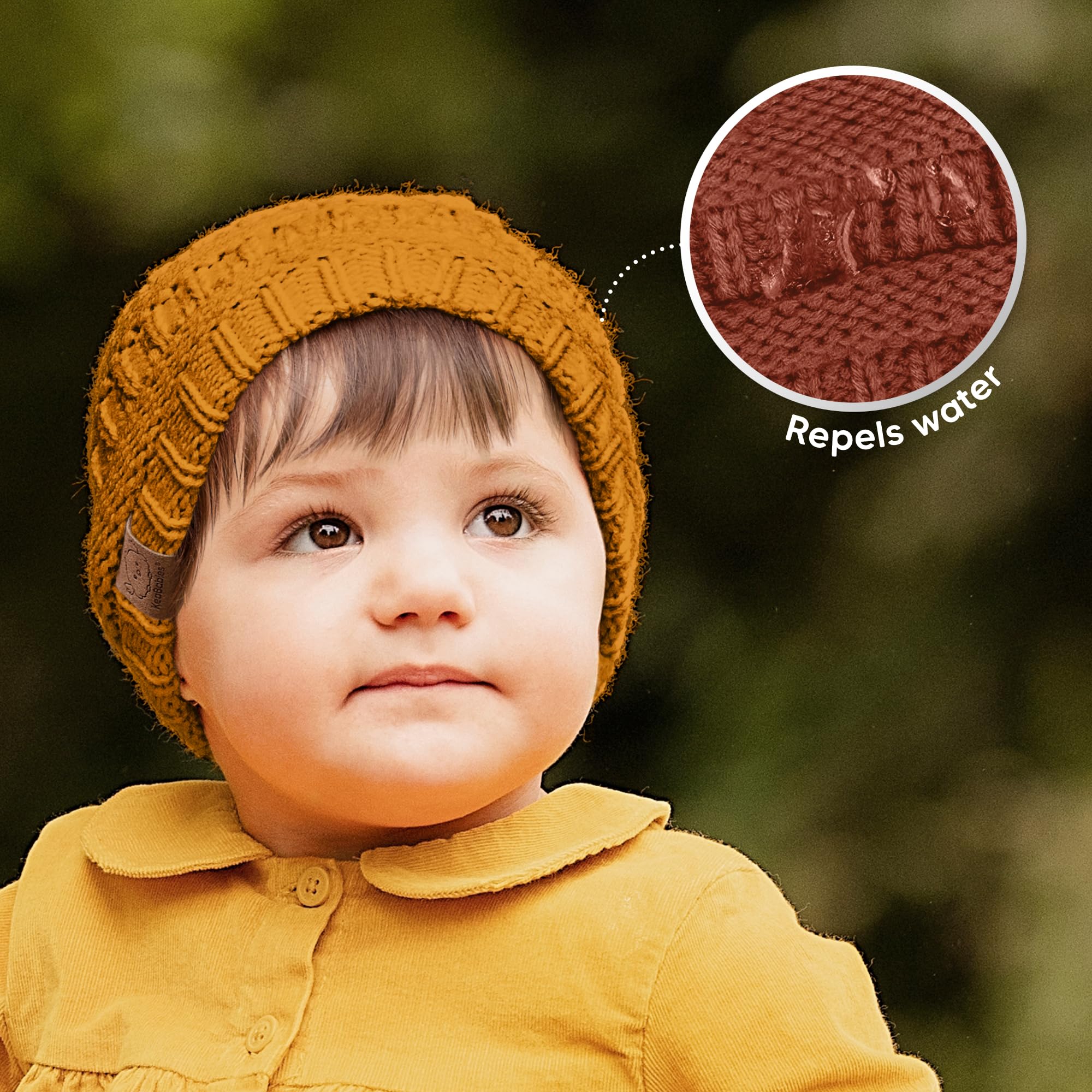 KeaBabies 3-Pack Baby Beanies for Boys, Girls,Soft Cute Baby Hat (Terracotta, 6-36M)
