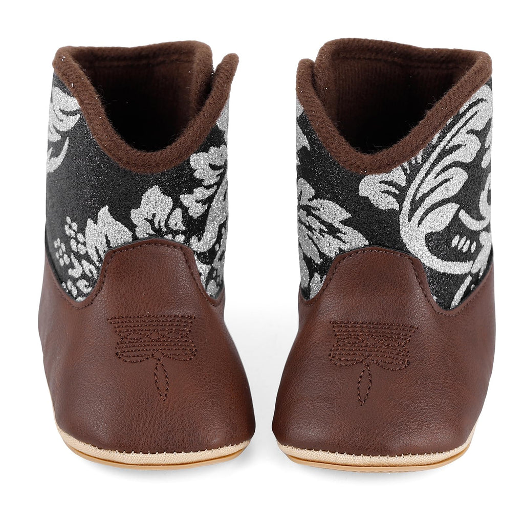 MK MATT KEELY Leather Western Boots Cowboy Bootie Soft Sole Non-Slip Crib Shoes for Baby Infant Toddler Girls Boys Newborn
