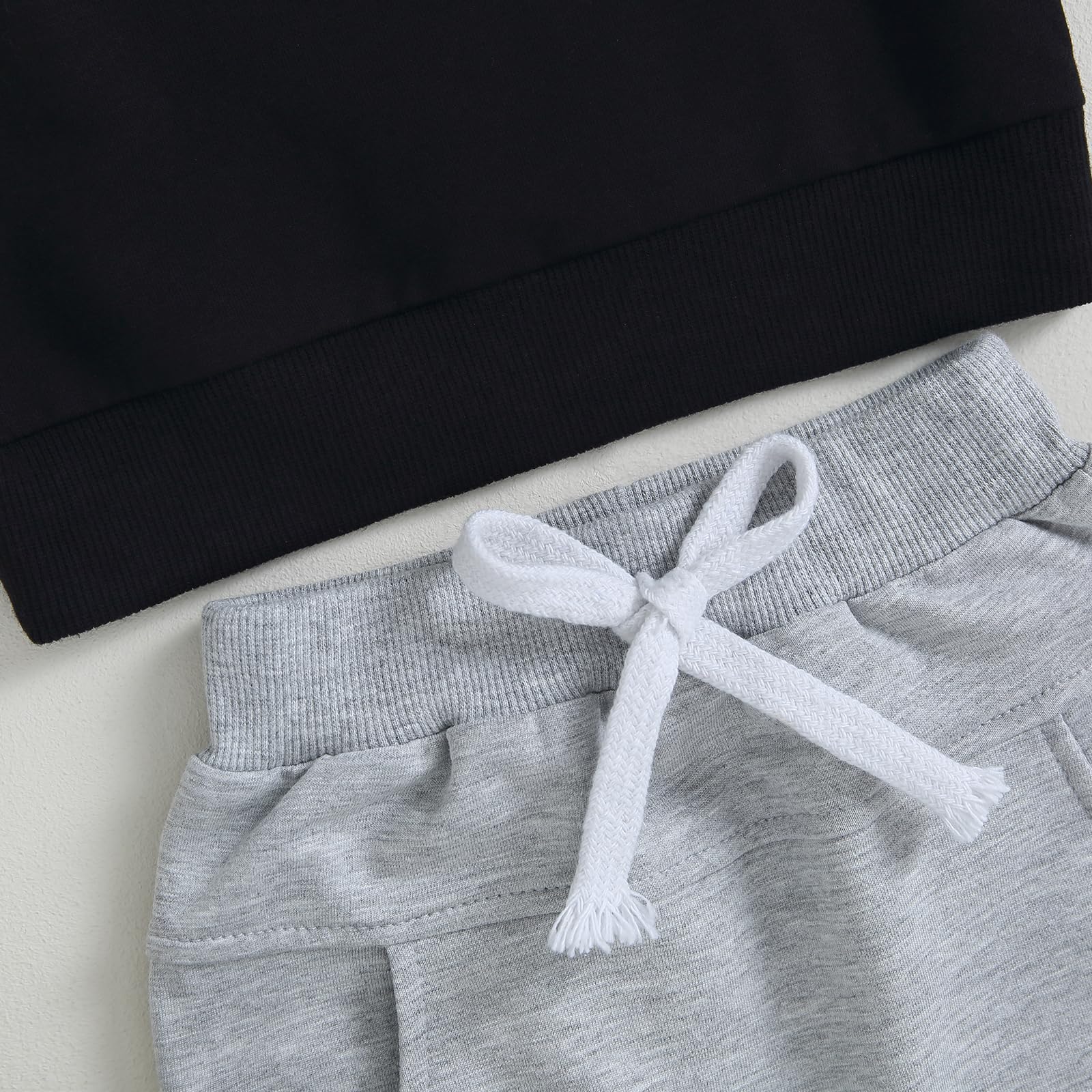 Kupretty Toddler Baby Boy Color Block Sweatshirt Pants Set