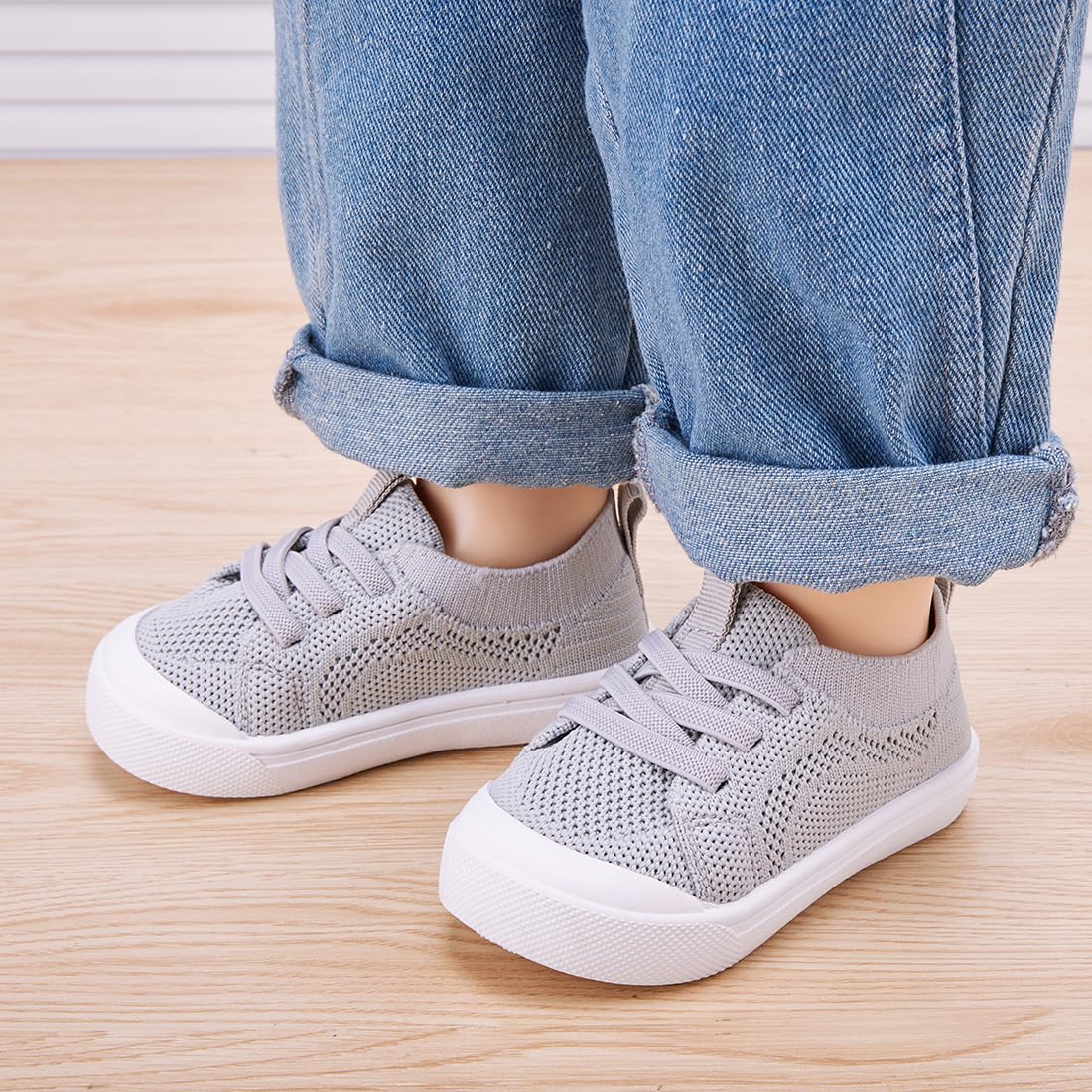 BMCiTYBM Baby Walking Shoes First Infant Sneakers Grey Size 12-18 Months