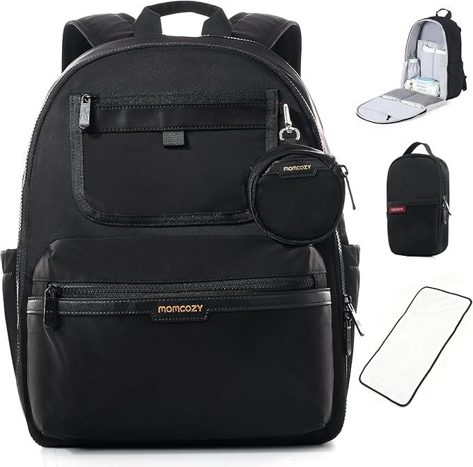 Momcozy Urban Diaper Bag Backpack - Stylish, Durable & Waterproof Baby Bag with Multi-Pockets, Laptop Compartment, Changing Pad & Stroller Straps, Travel Baby Essentials for Moms,Dads,Work, Maternity