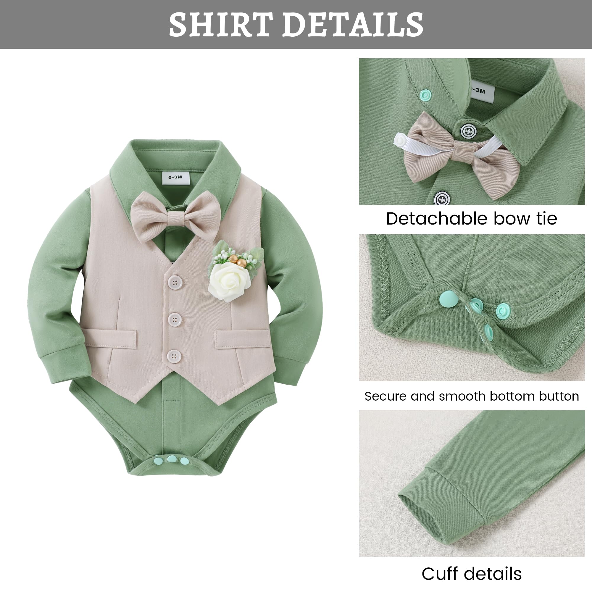 SANMIO Baby Boy Easter Outfit Suit Infant Gentleman Baptism 0-24M