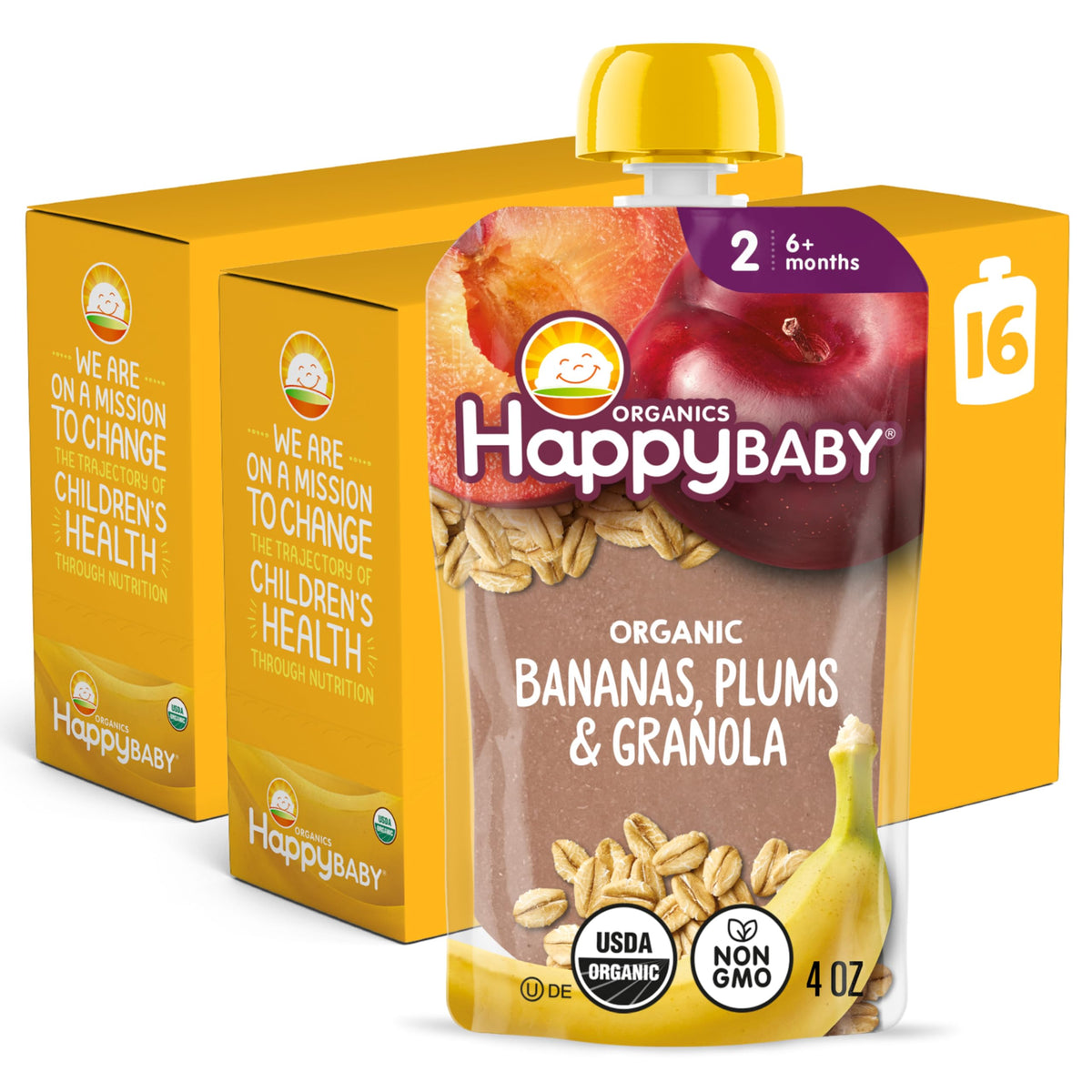 HAPPY BABY Clearly Crafted, Stage 2, Fruit & Veggie Variety Pack, 4oz (10)