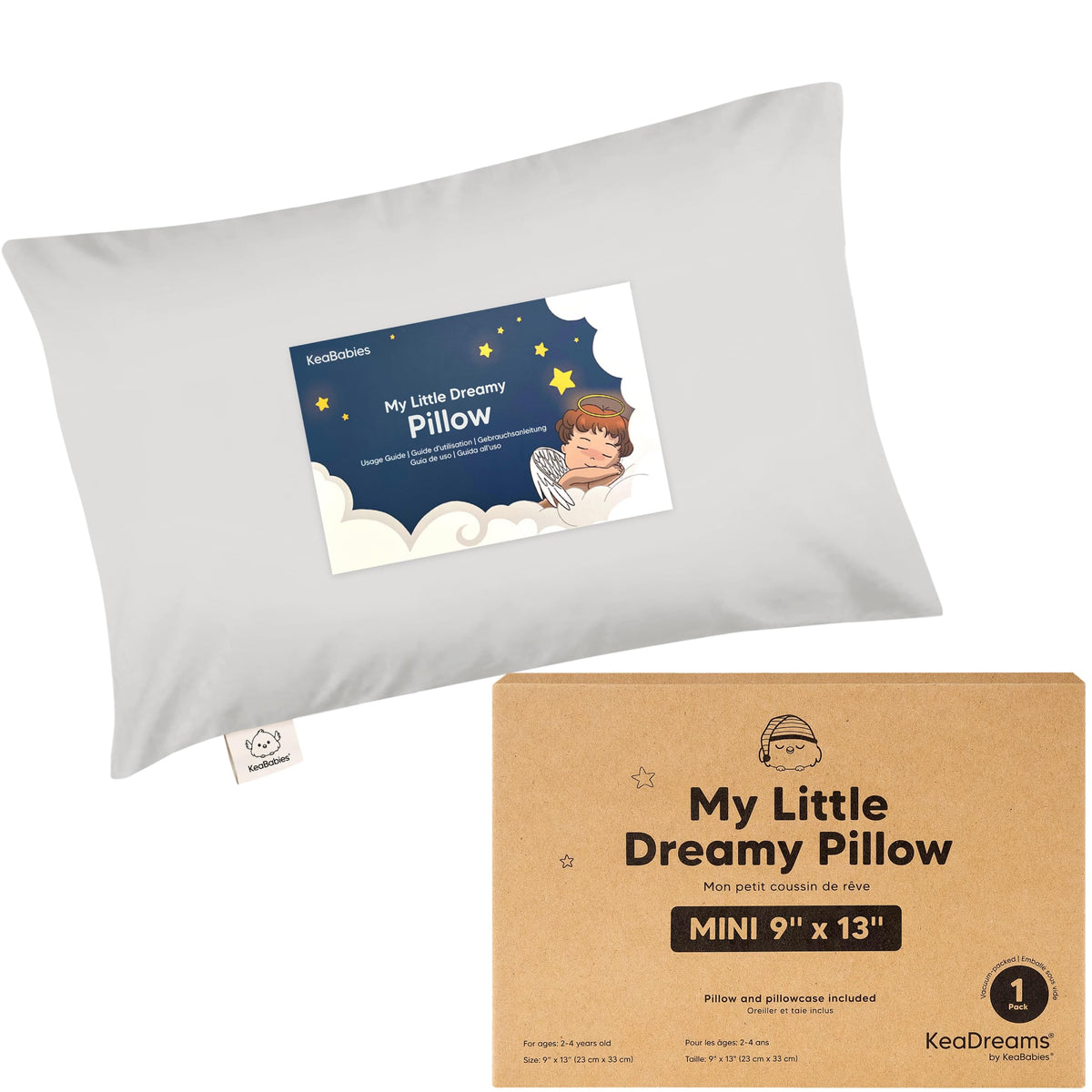 Mini Toddler Pillow with Pillowcase, 9x13 My Dreamy Pillow, Jungle Green