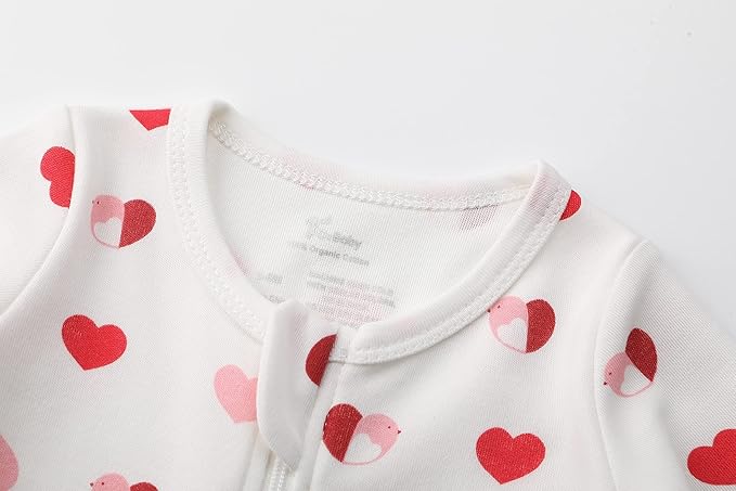O2 BABY Baby Boys Girls Organic Cotton Zip-Front Sleeper Pajamas, Footed Sleep 'n Play