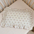BuLuTu Cotton Muslin Kids Toddler Pillowcase with Cute Azalea Flowers Pattern Super Soft Crib Nursery Pillowcase for Boys,Girls,Bedding Decor Machine Washable, Durable Pillowcase,1 Piece,Standard