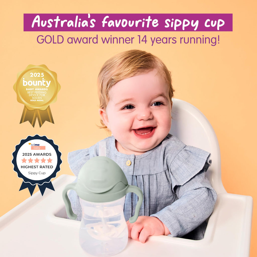 b.box Sippy Cup with Weighted Straw, Toddler Straw Cup, Spill Proof, 8oz