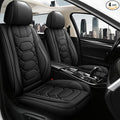 Pariitadin Leather Car Seat Covers Full Set, Waterproof Faux Leather Seat Covers for Cars, Non-Slip Car Interior Covers Universal Fit for Most Cars Sedans Trucks SUVs, Black