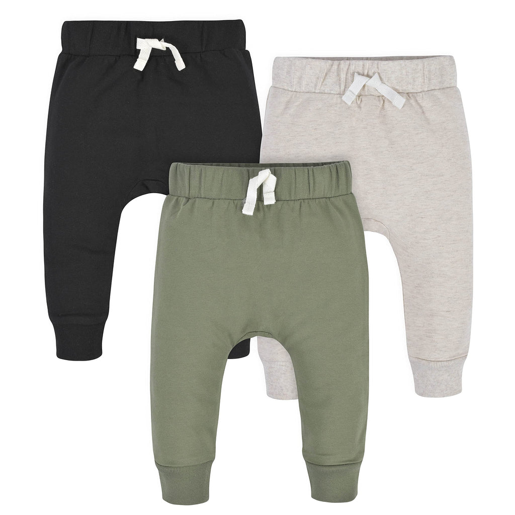 Gerber Baby Boys Toddler 3-Pack Jogger Sweatpants, Green/Black, 5T US