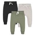 Gerber Baby Boys Toddler 3-Pack Jogger Sweatpants, Green/Black, 5T US