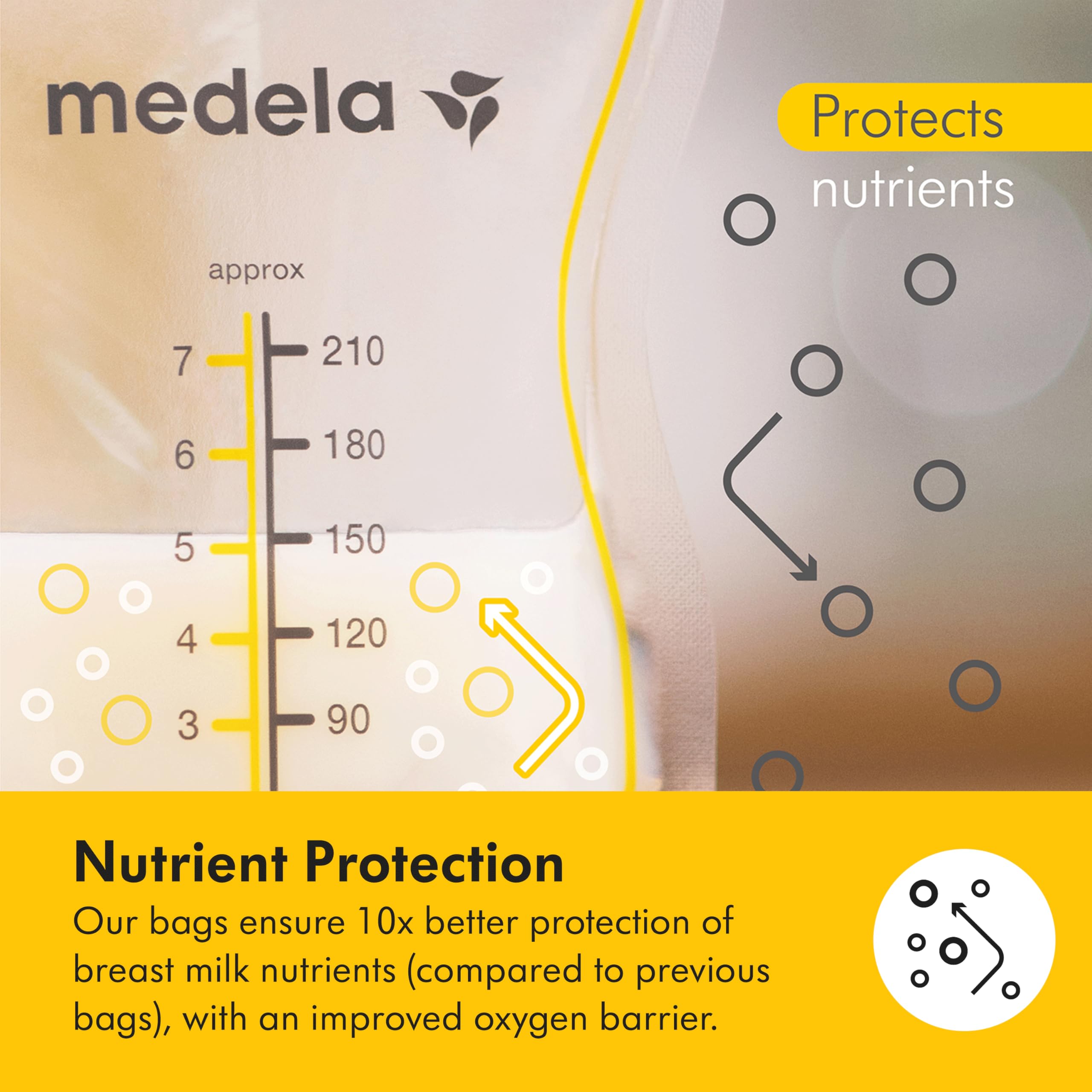 Medela Easy Pour Breast Milk Storage Bags, 50 Count, 7 oz/210 ml