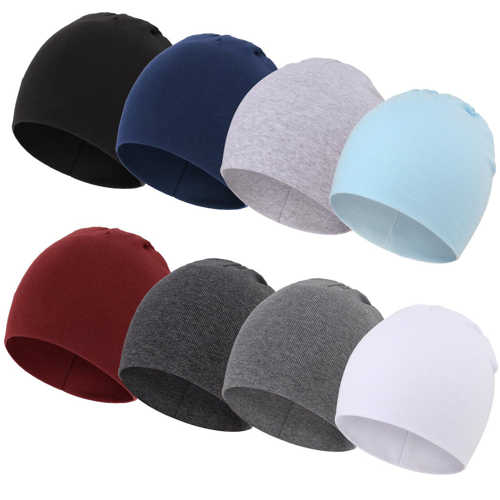 DRESHOW BQUBO 8 Pack Unisex Baby Beanie Hat Infant Baby Soft Cute Knit Cap Nursery Beanie