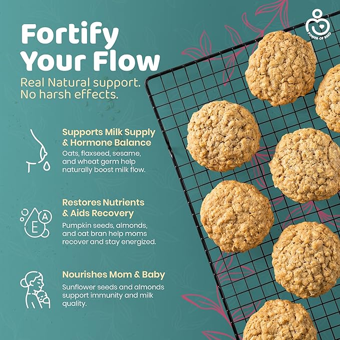 Milkrush Lactation Support for Breastfeeding - Oats Seeds & Almond Lactation Drink Mix - Milk Booster for Breastfeeding Superfood Mix with Omega 3, Iron & Calcium - Kosher Certified - 12oz Bag
