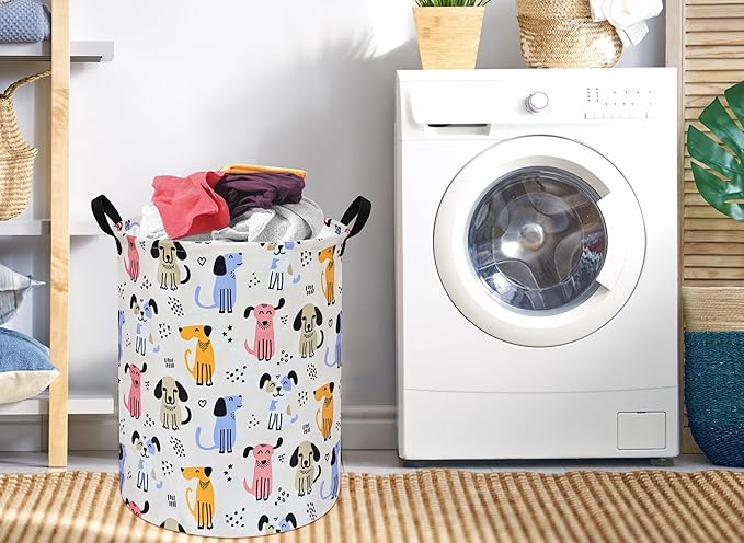 Round Laundry Hamper Storage Basket Laundry Organizer Hamper Storage Bins Clothes and Toys Box Nursery Hamper Gift Basket For Kids with Handles