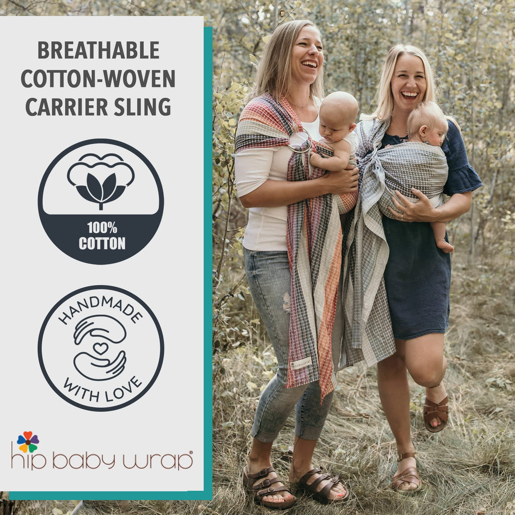 Hip Baby Wrap Ring Sling Carrier for Baby, 8-35 lbs - Sunset
