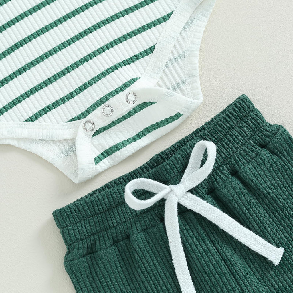 MA&BABY Newborn Baby Boy Clothes Ribbed Knit Long Sleeve Romper Pants Set