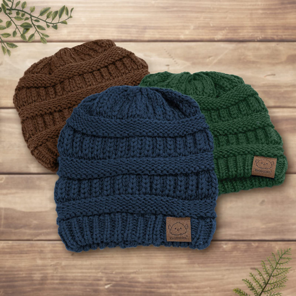 KeaBabies 3-Pack Baby Beanies for Boys, Girls,Soft Cute Baby Hat (Icelandic, 6-36M)
