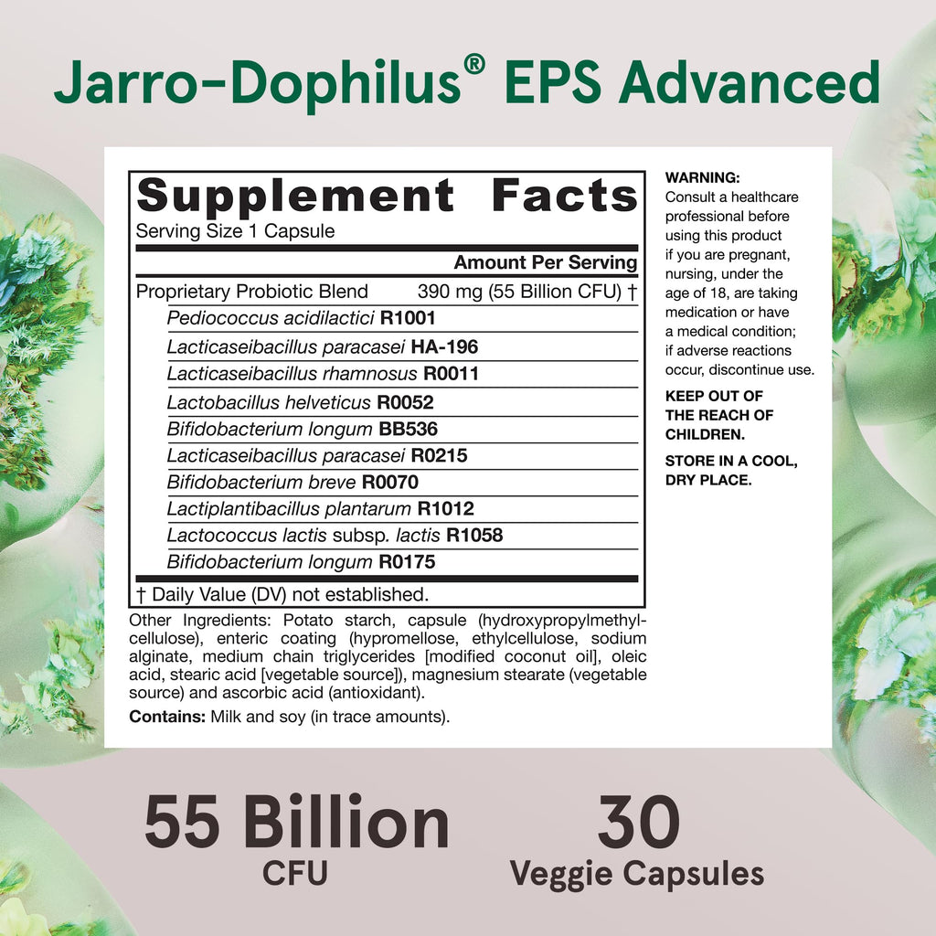 Jarrow Jarro-Dophilus EPS Advanced Probiotic, Digestive Support,30 Capsules
