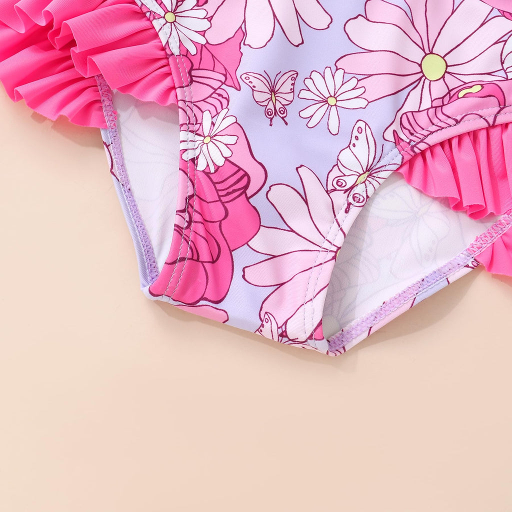 YOUNGER TREE Toddler Girls Two Pieces Swimsuit Color Block Stripe Swimwear Summer Beach Bathing Suit 18M-5T