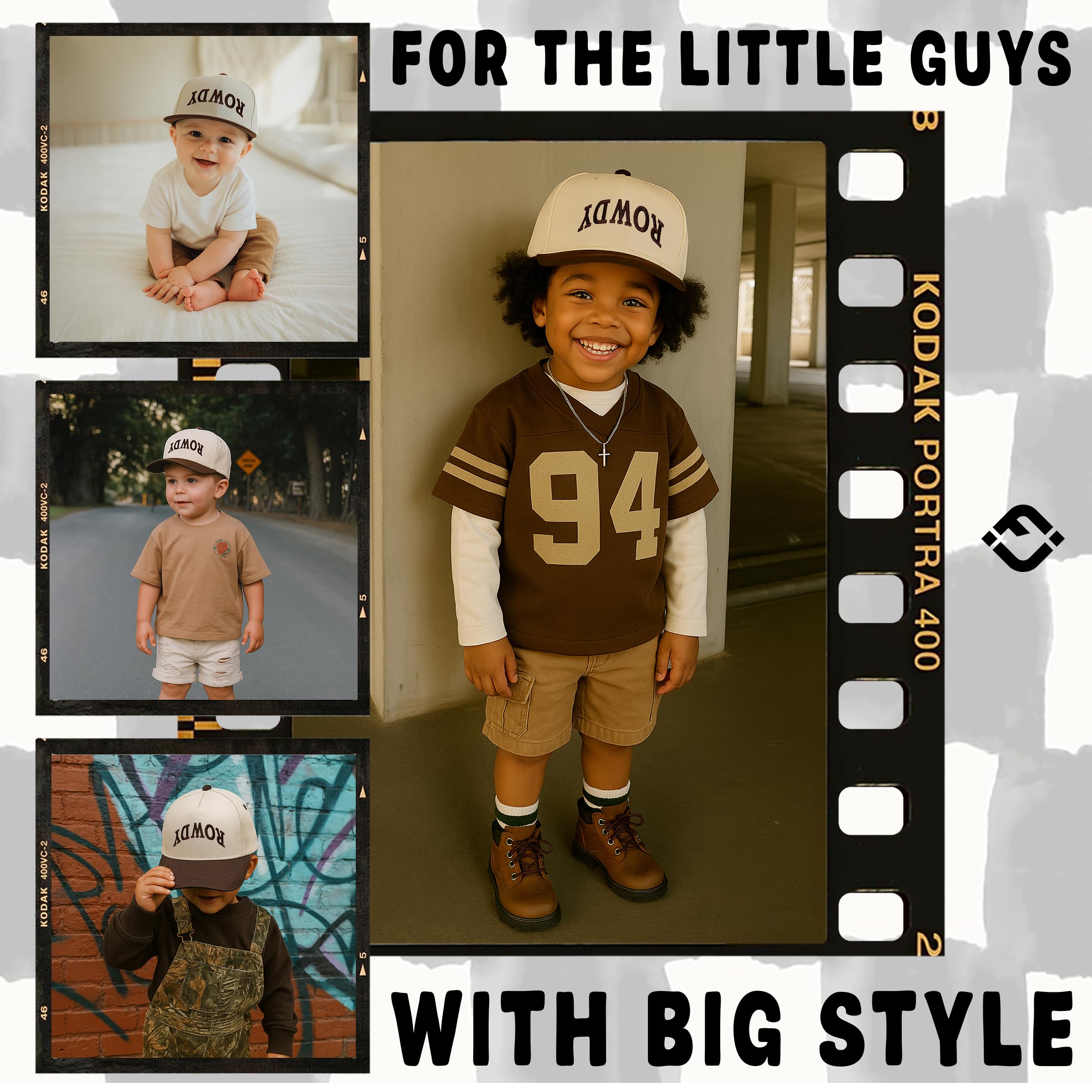 Toddler 2 Tone Trucker Snapback Hat - Rowdy Upside Down - Brown/Beige