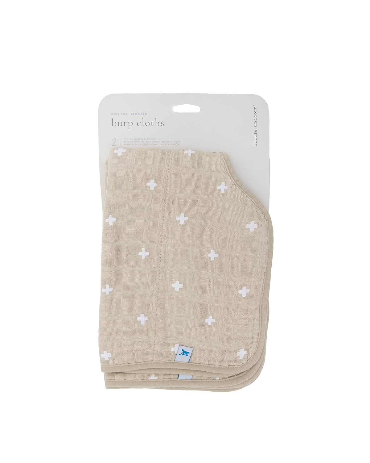Little Unicorn Ultra-Absorbent Premium Burp Cloth 2 Pack | Soft on Baby's Skin | Larger Size | Ergonomic Design | Set of 2 (Porposie)