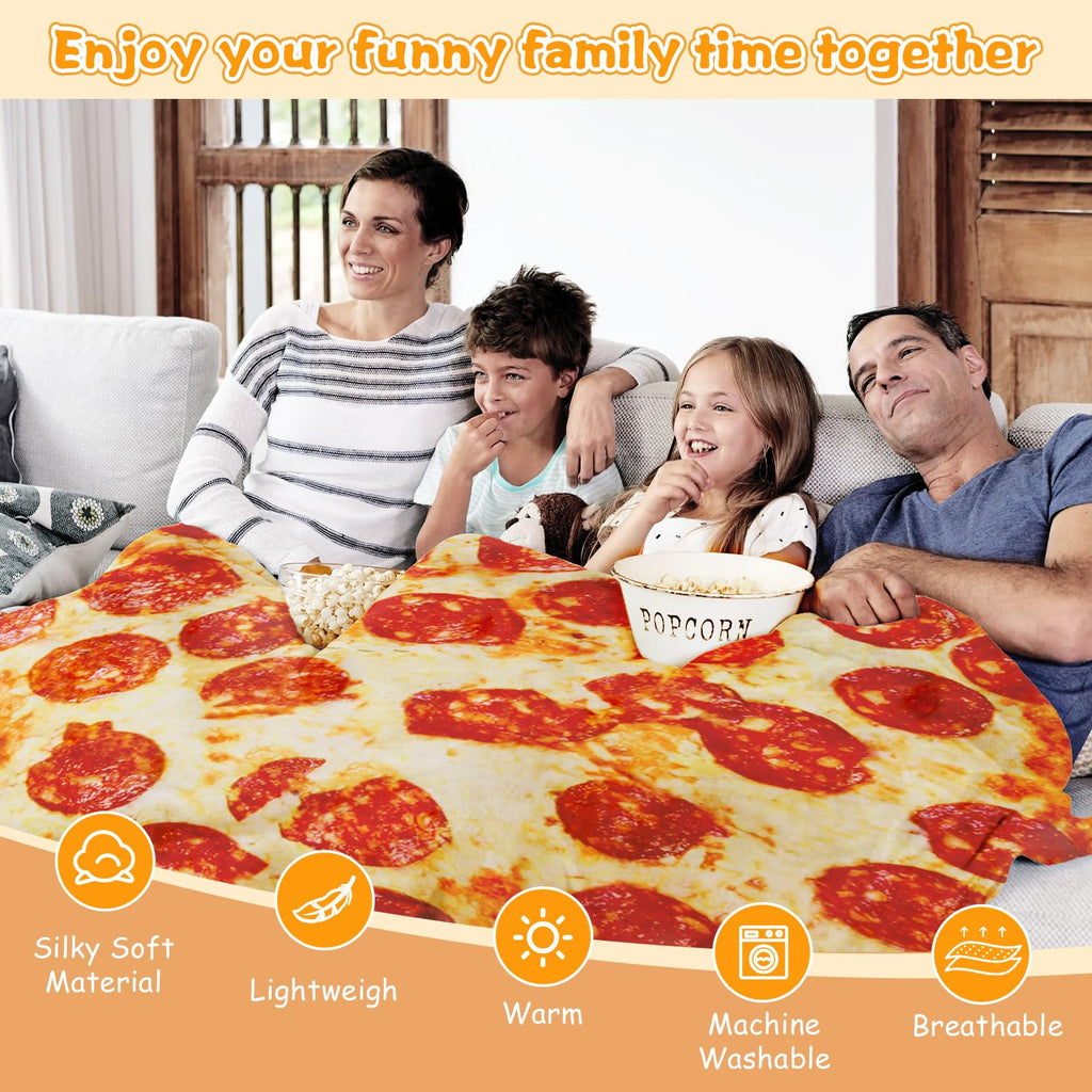 Lhedon Pizza Blanket Adult 80 Inch Round Food Throw Flannel