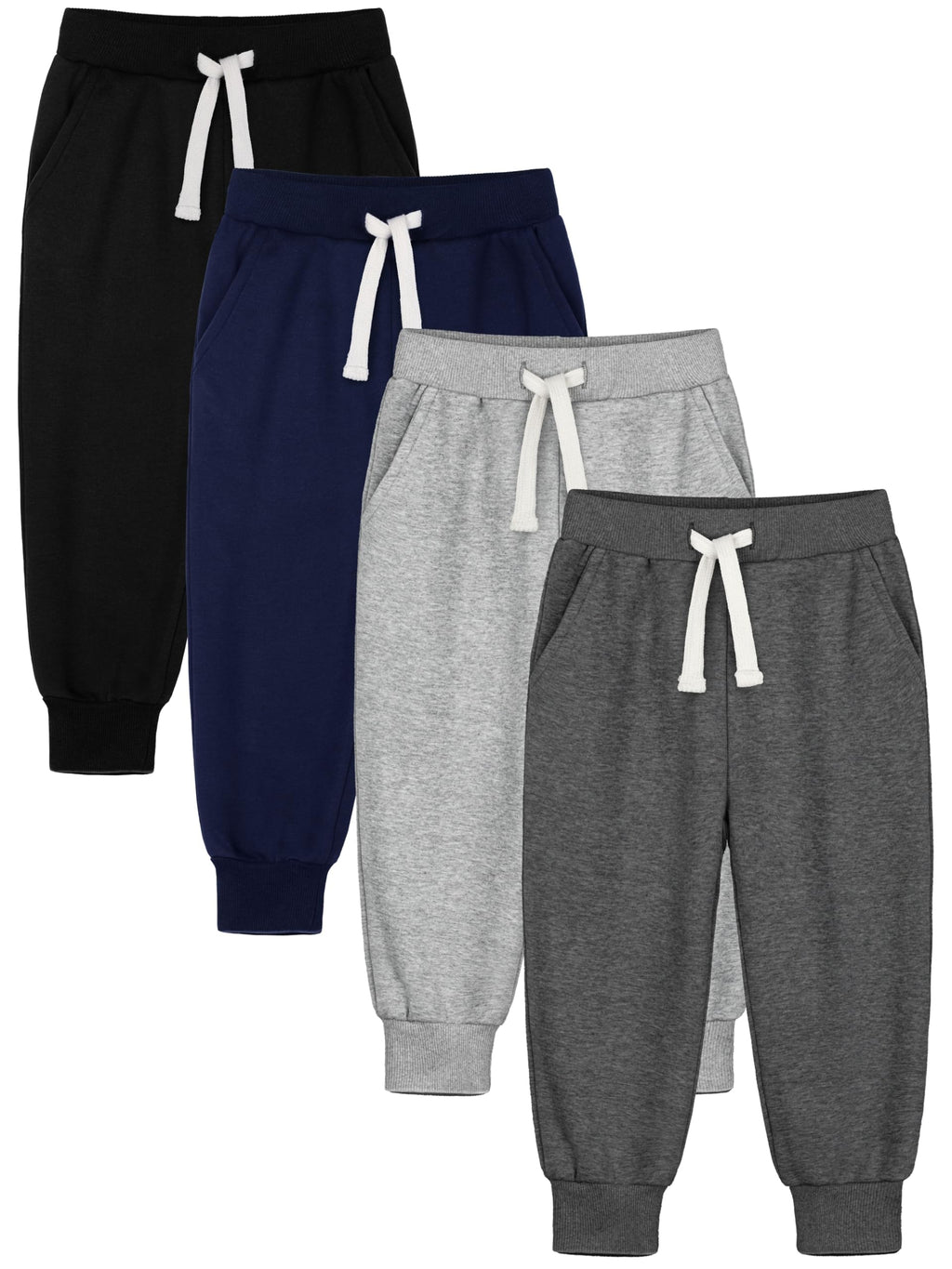 HXP 4 Pack Toddler Boys Sweatpants Cotton Toddler Pants Boys Kids Joggers