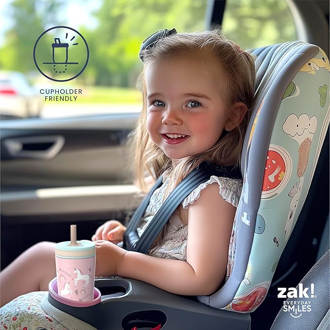 Zak Designs DreamWorks Gabby's Dollhouse Kelso Toddler Cups For Travel or At Home, 12oz Vacuum Insulated Stainless Steel Sippy Cup With Leak-Proof Design is Perfect For Kids (Cakey Cat)