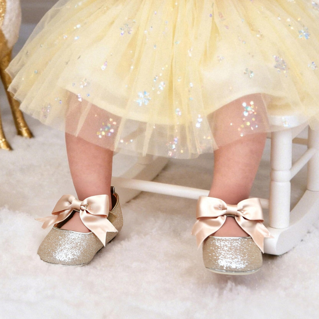 Soft Sole Leather Gold Baby Shoes - Infant Baby Walking Shoes Moccasinss Rubber Sole Crib Shoes(Gold,2.5-3 Years Toddler)